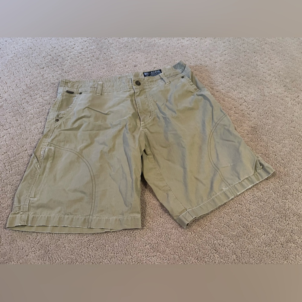Men’s KUHL Khaki Cargo Hiking Shorts Size 34 Bin 303